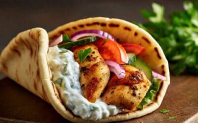 Greek Chicken Gyros With Tzatziki