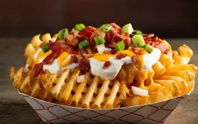 Loaded Sour Cream & Onion Waffle Fries