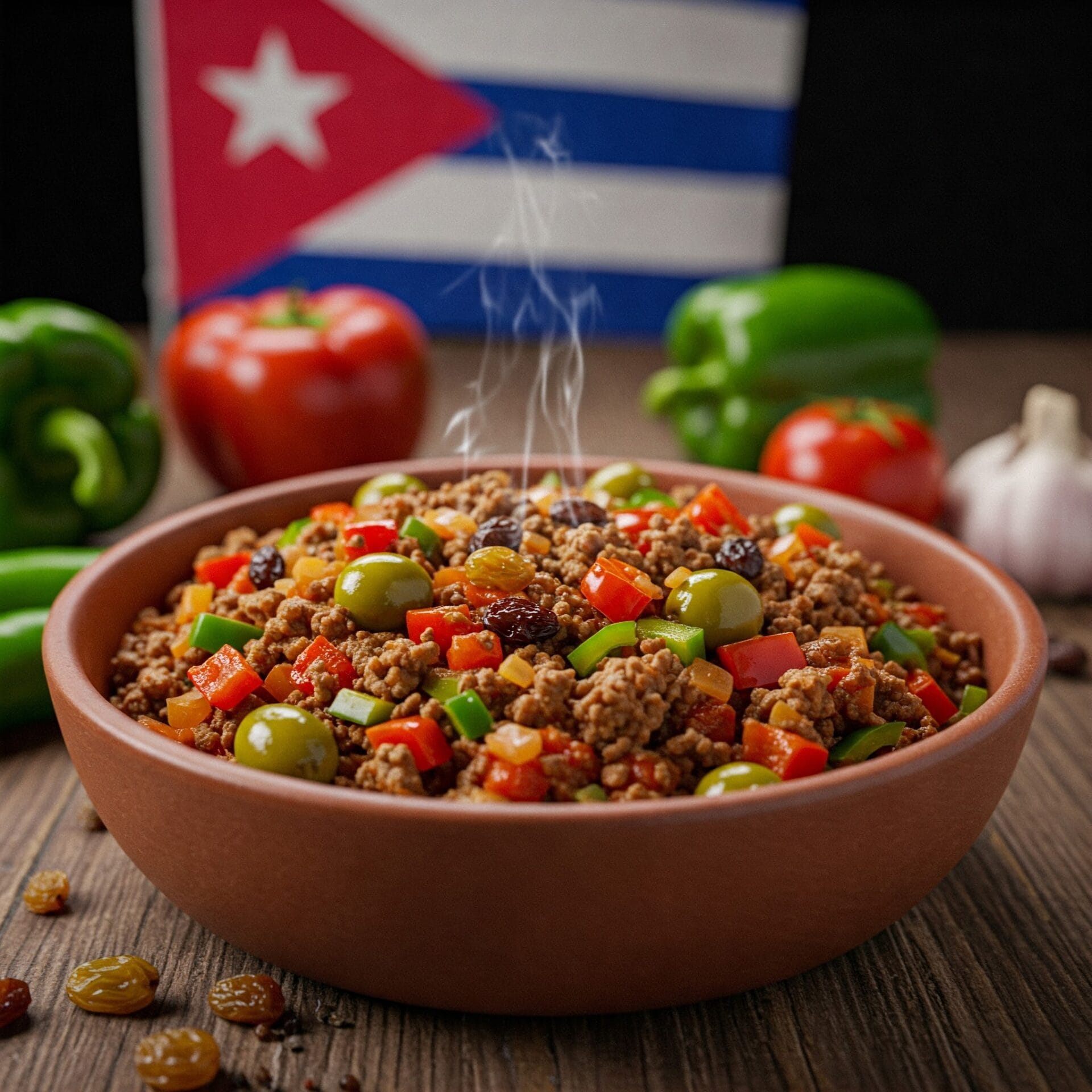 Cuban Picadillo with Olives and Raisins